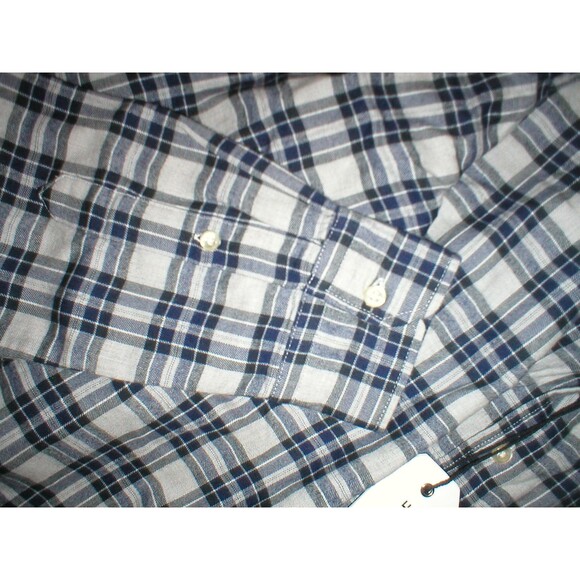 New Mens NWT Slate & Stone Button Down Shirt Dark Navy Blue Gray M Designer Wool - Picture 2 of 4